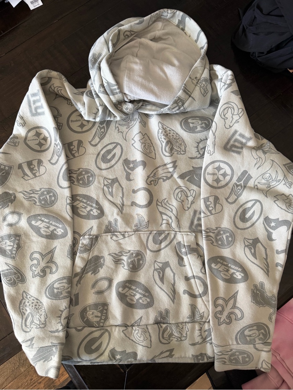 NFL Neutral Gray All-Team Logo Pullover Hoodie